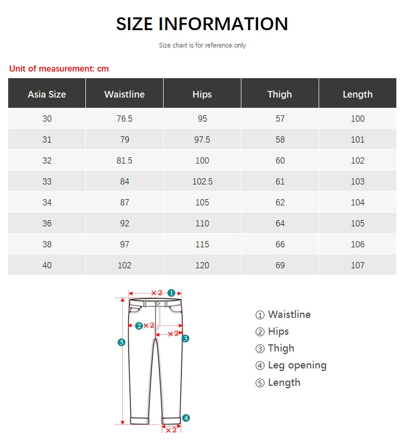 Autumn Classic Men's Fitted Stretch Jeans Business Casual Cotton Denim Straight Leg Pants Male Black Blue Trousers