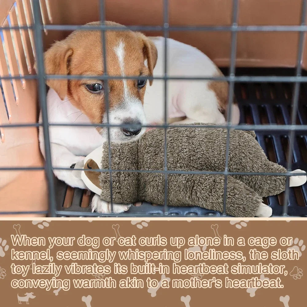 Dog Christmas Gift – Forest Sloth Puppy Heartbeat Toy for Stress Relief & Sleep