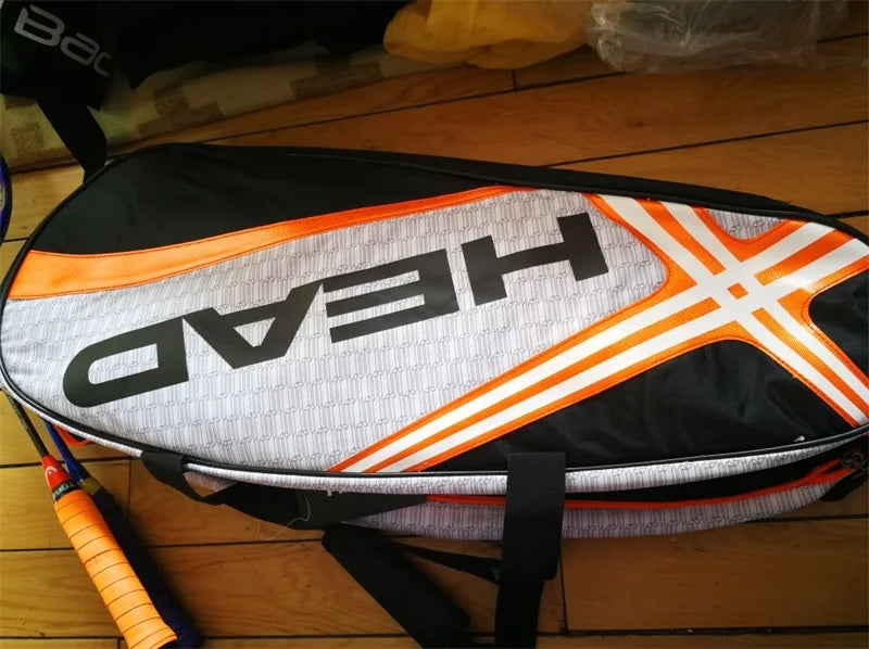 HEAD Tennis Rackets Bag Large Capacity 3-6 Pieces Tennis Backpack Badminton Gymbag Squash Racquet Bag With Separated Shoes Bag