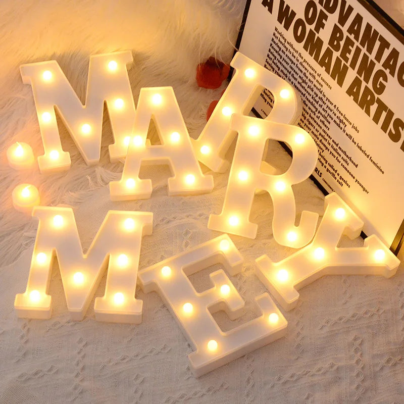 LED Letter and Number Light Set PVC Warm White Decor