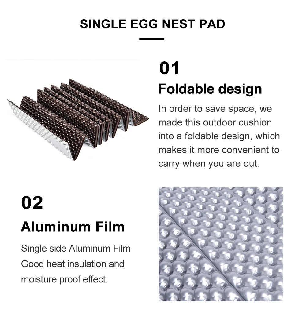 Ultralight Folding Egg Nest Camping Pad Portable Foam Sleeping Mat with Storage Bag for Outdoor Hiking Backpacking Camping