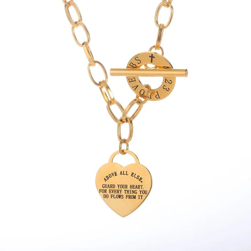 Stainless Steel Love Heart Necklace For Women 2025 New Trendy Lip Chain Simple Pendant Necklace Jewelry free shipping