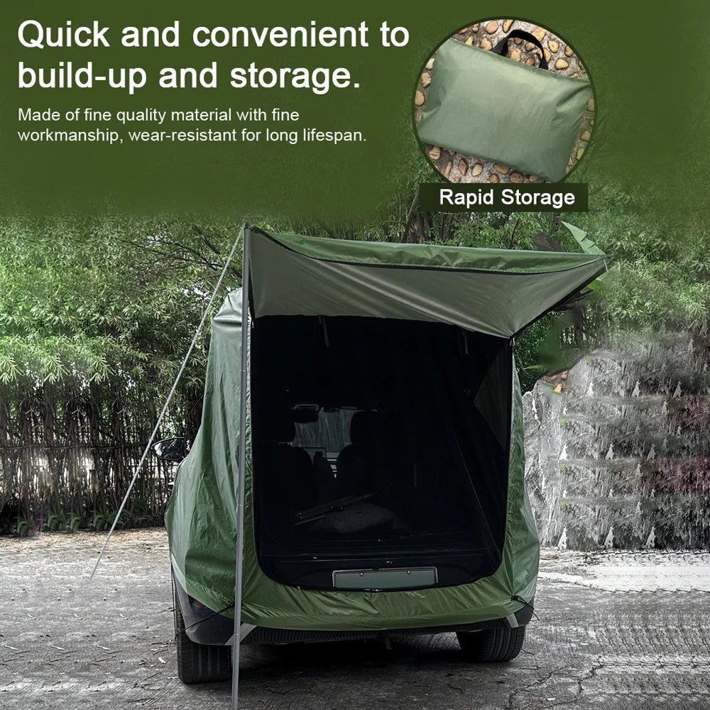 Car Rear Extension Tent With Canopy For Outdoor Camping