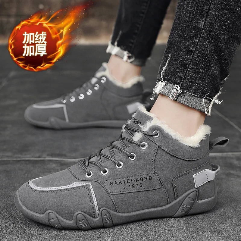 Men's Lace-Up Running Shoes, Casual Sneakers, Rubber Outsole, PU Insole