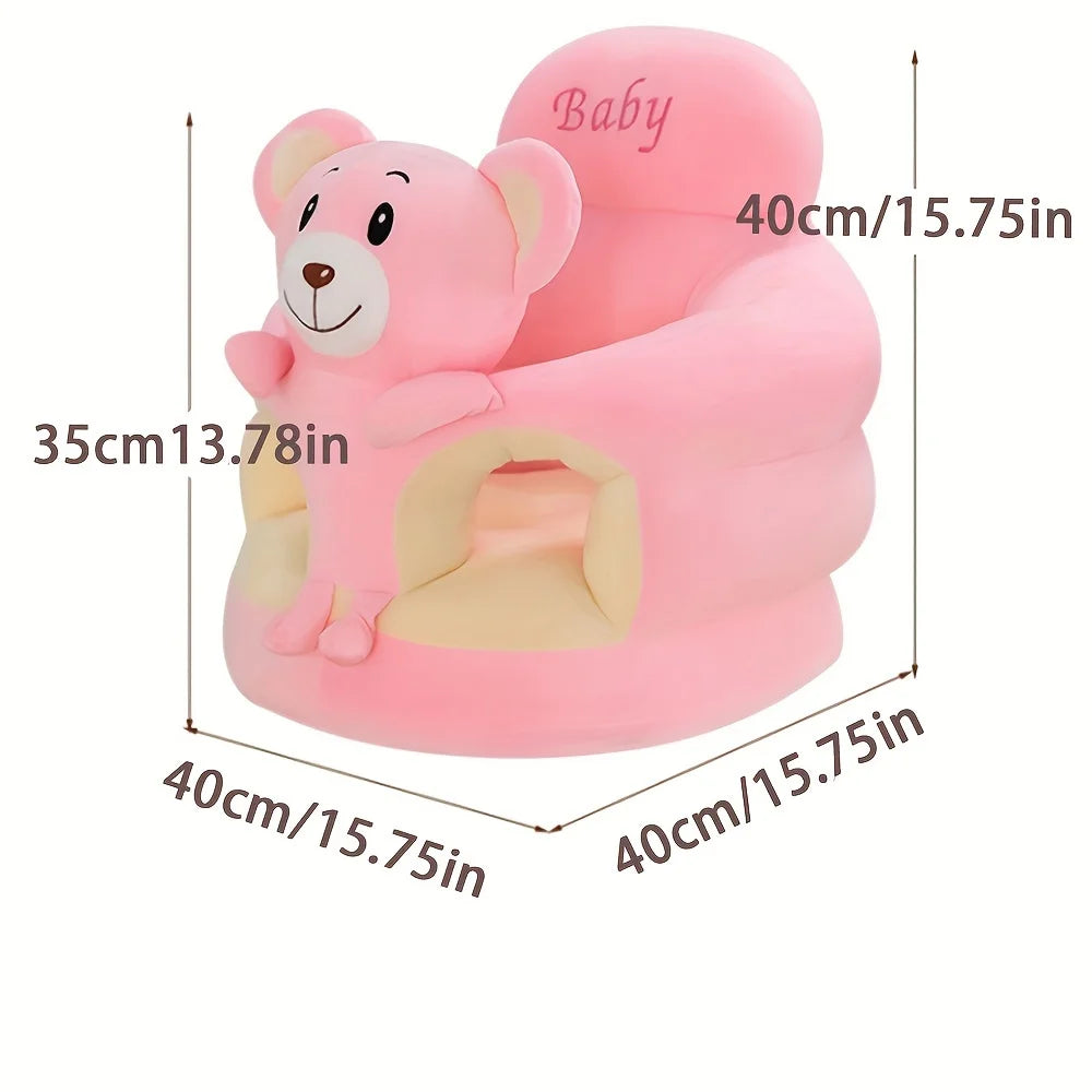 Plush Pink Kitten Armchair: Assist Baby Learn to Sit & Stand Safely. Spine Protection & Backrest. Soft Infant Practice Seat.