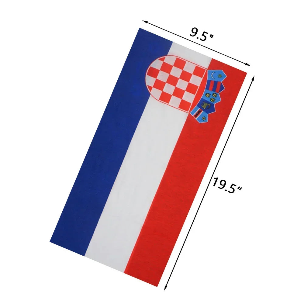 World Football Fans National Flag Face Bandanas Spain France Korea Mexico Germany Seamless Neck Gaiter Men Women Headwear Scarf