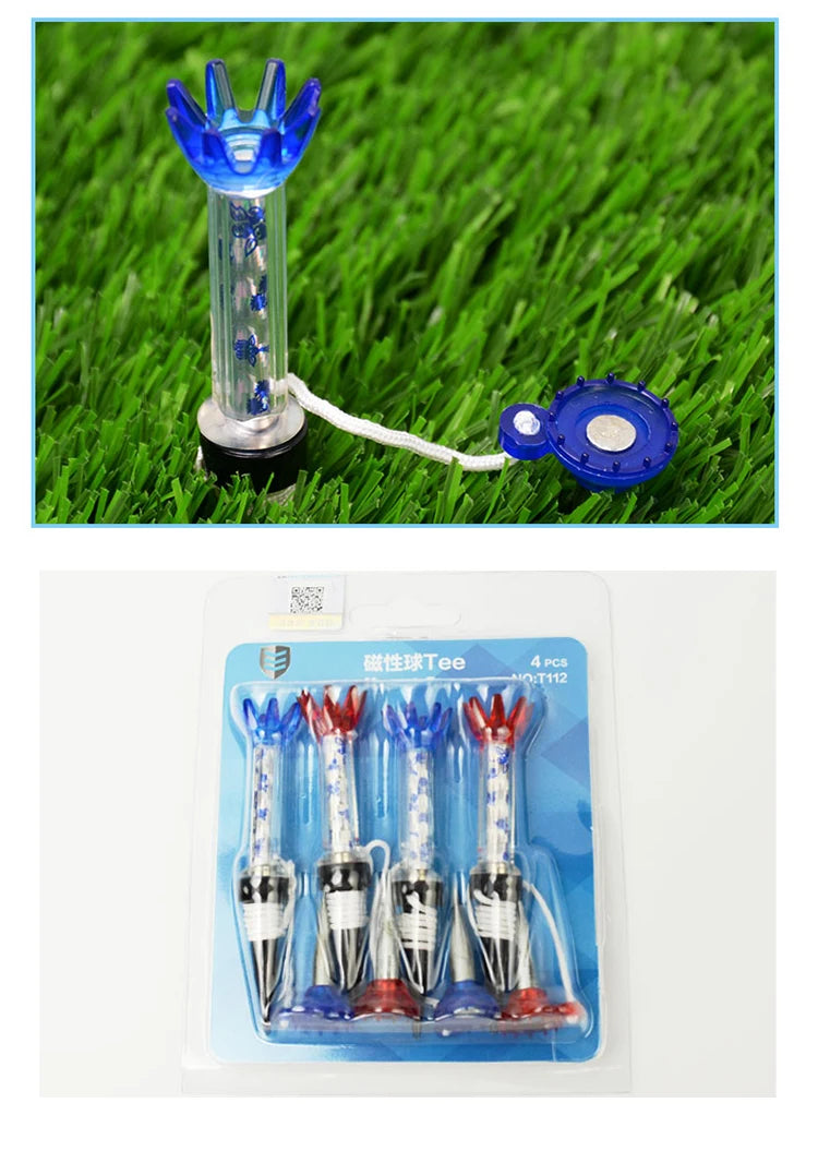 Caiton Colorful Plastic Golf Tees - 4 Pack, 80mm/3.15in, Durable and Fit All Courses - Exquisite Gift Box Golf Tee Set