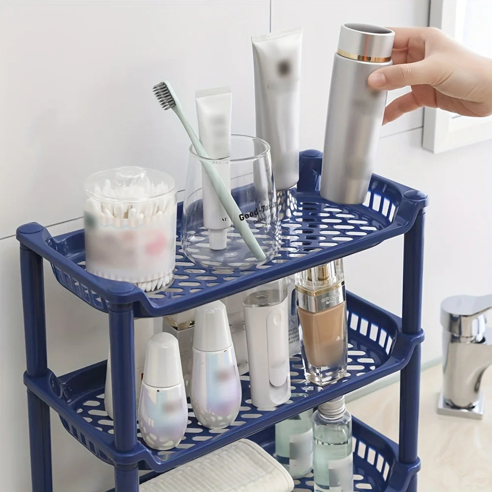 Plastic Bathroom Vanity Countertop Organizer Shelf Multi-Layered Makeup Cosmetic Toiletries Storage Tray  Accessorie Toilet Tool