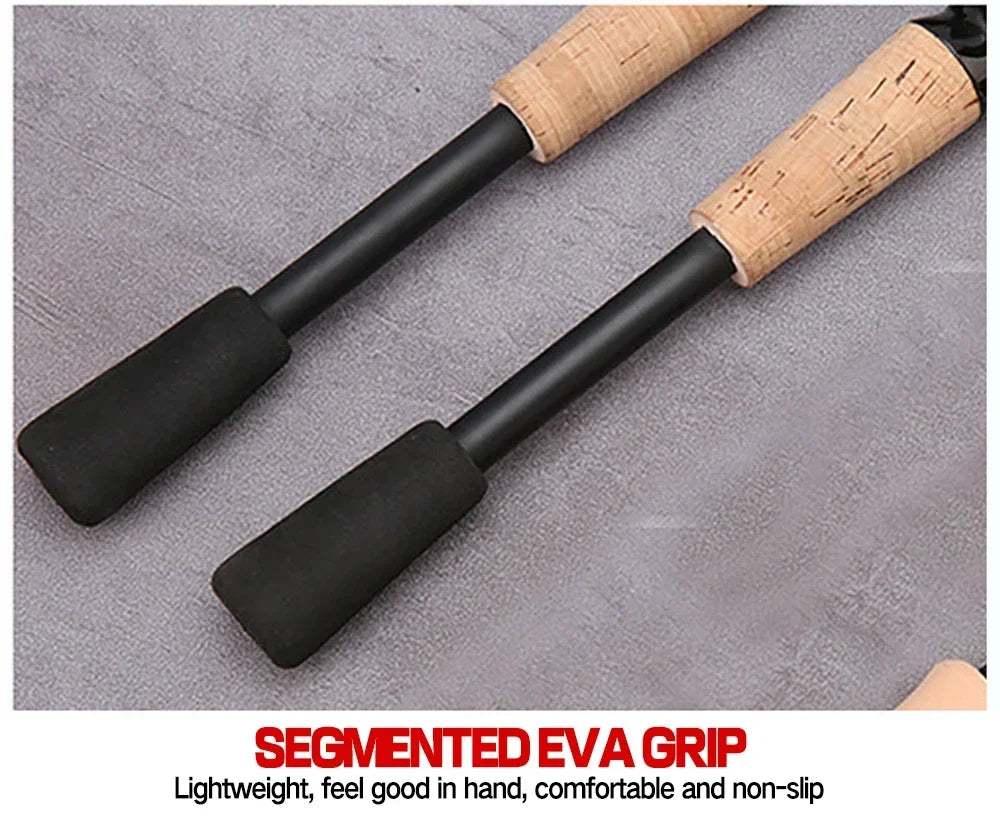 Telescopic Lure Rod 1.5M 1.8M 2.1M 2.4M Carbon Spinning Rod Baitcasting Fishing Pole 8g-25g Wooden Handle Casting Fishing Tackle