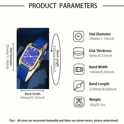 Fashionable Ladies Quartz Watch with Bracelet – Classic Square Design