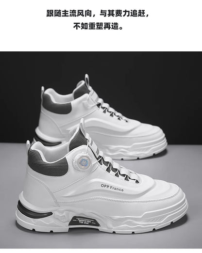 Mens Mesh Breathable Thick Sole Casual Shoes Lace Up