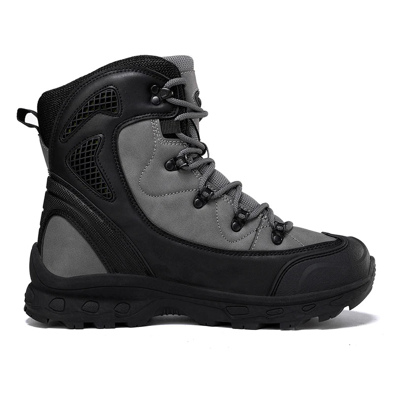 Men's Waterproof Leather Work Boots Non Slip Lightweight Breathable Ankle Boots