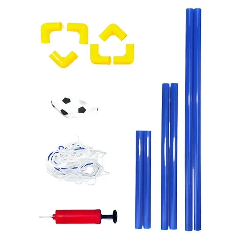 Indoor mini folding football soccer ball goal post net set pump kids sport outdoor home game toy child birthday gift plastic