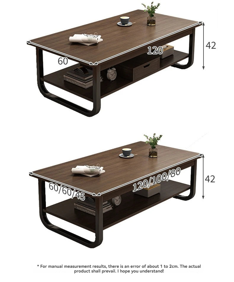 Modern minimalist coffee table, small apartment, living room, sofa, nearby balcony, tea table, rental room, rectangular tea tabl