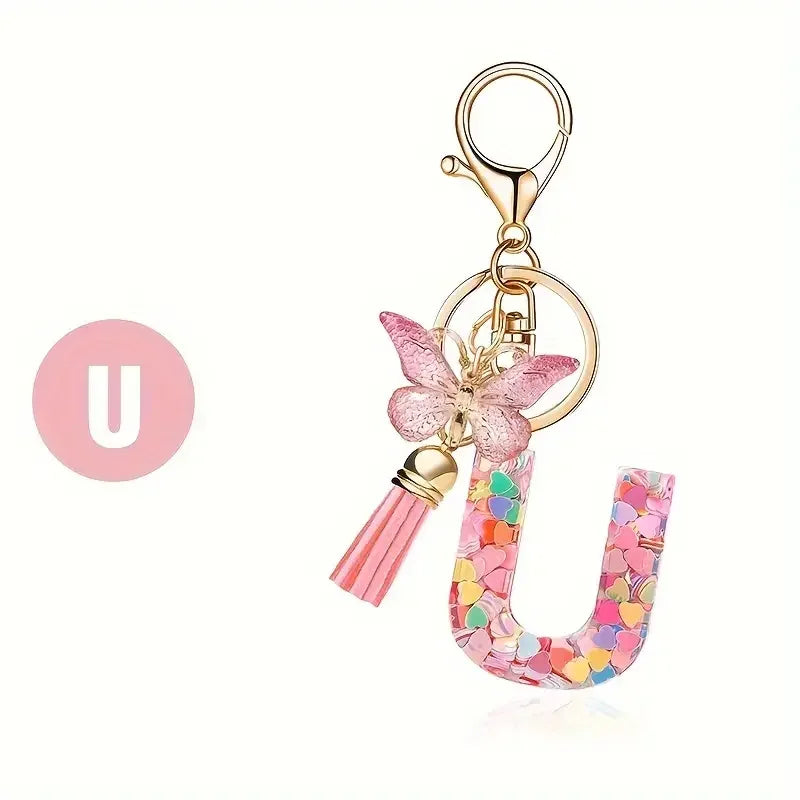 Trendy A-Z Letter Keychain – Car Key Ring & Party Gift Jewelry for Women