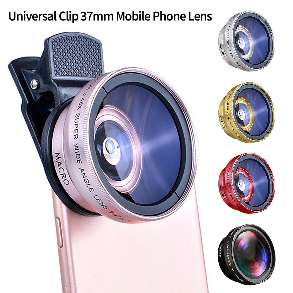 2-in-1 Universal Clip Mobile Lens – 37mm Super Wide-Angle & Macro HD Lens