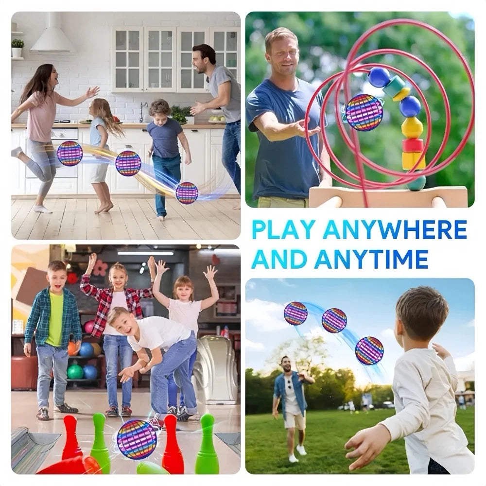 LED Cosmic Globe Flying Ball – 360° Suspension Toy for Kids Indoor & Outdoor Play