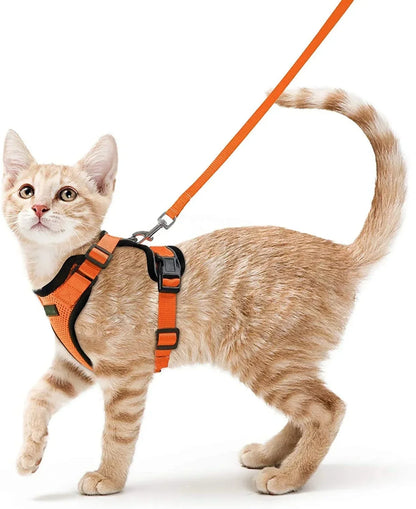 Cat Harness And Leash Set, Soft Adjustable Vest, Escape-Proof, Reflective Strips