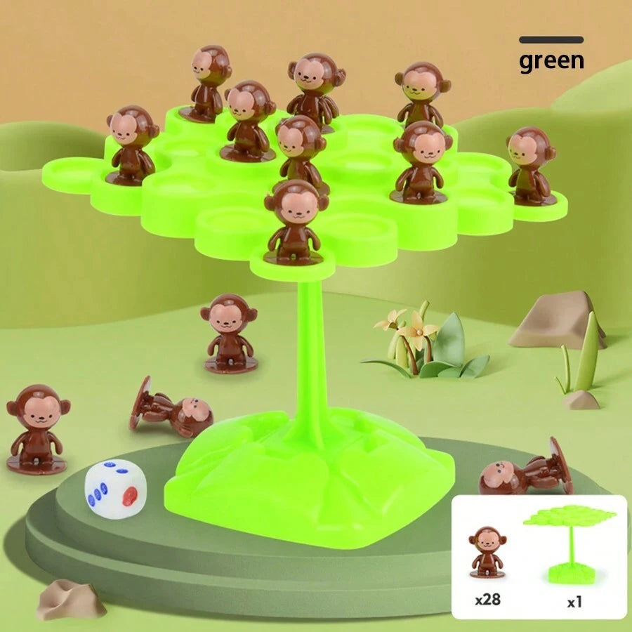 Plastic Monkey Stacking Game & Frog Balance Tree - Kids' Educational Toy, Parent-Child Interactive Focus Training Game!