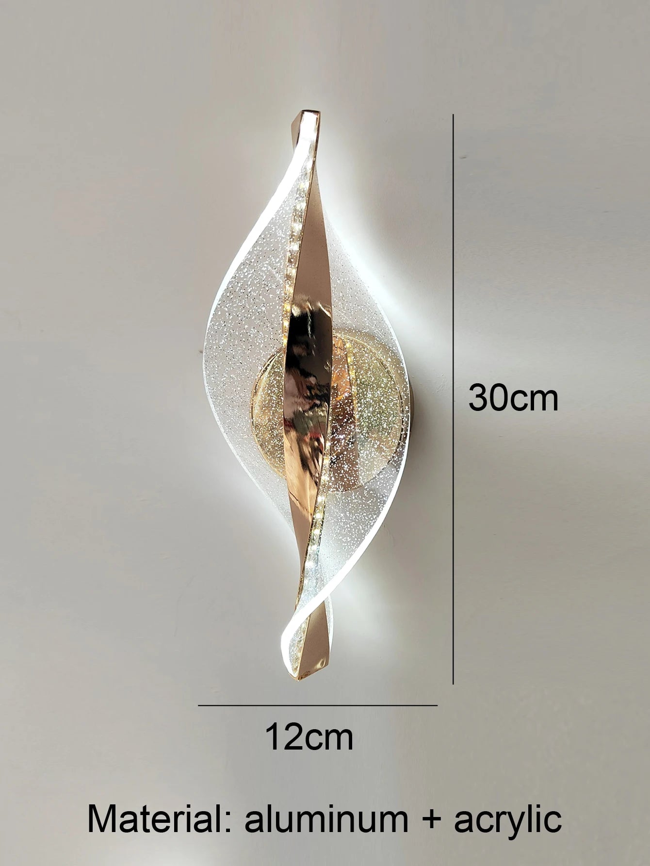 Modern Gold/Black Acrylic LED Wall Light – Bedroom and Living Room Decor