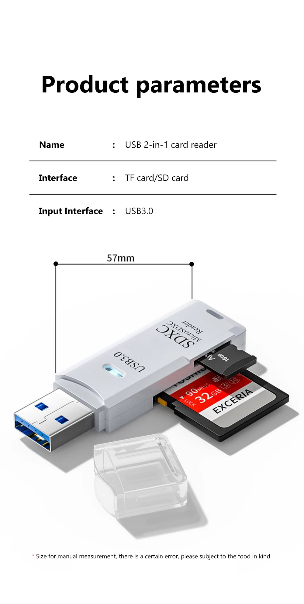 USB 3.0 Card Reader SD TF Card Memory Card Reader 2 IN 1 High Speed Smart Cardreader Adapter For PC Laptop Accessories