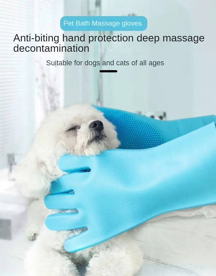 Magic Silicone Pet Bathing Gloves