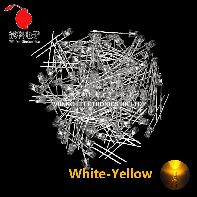 3MM 5MM Light Emitting Diodes Electronics Kit Box F3 F5 LED Diode Assorted Kit White Green Red Blue Yellow Orange