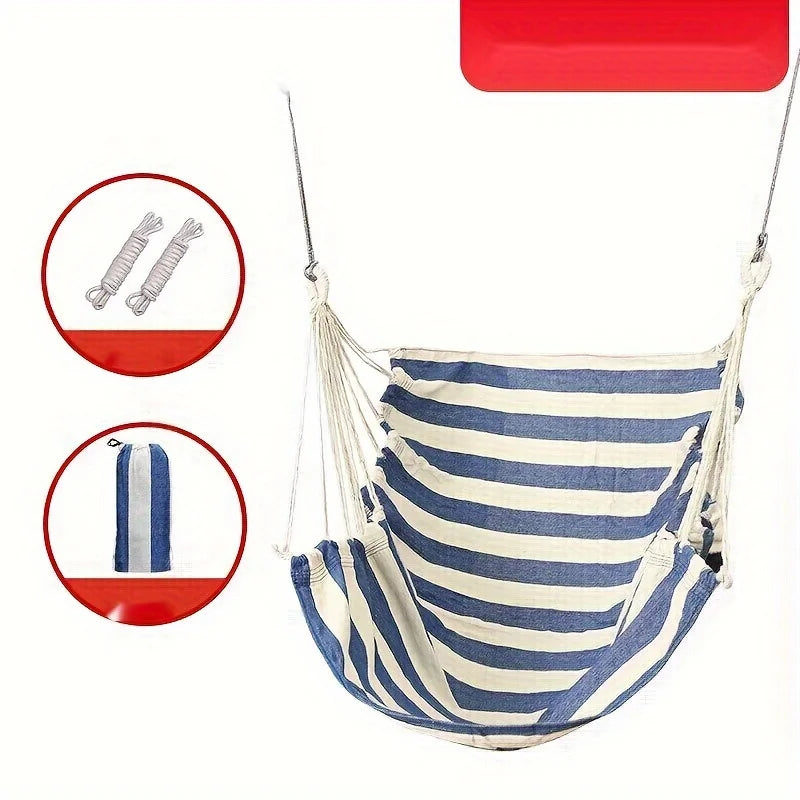 Portable Outdoor Camping Hammock Chair , Sturdy Cotton Fabric Swing Chair for Home, Bedroom,Durable Hanging Swing Seat