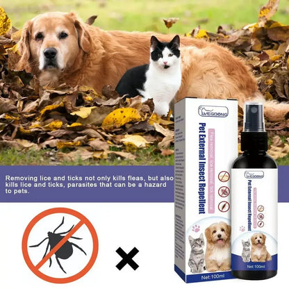 Pet Flea Tick Lice Insect Remover Spray 100ml for Dogs and Cats