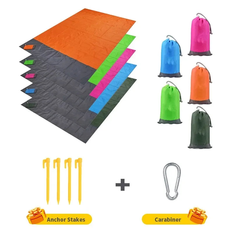 Waterproof Pocket Beach Mat Folding Beach Blanket Camping Mat Lightweight Lightweight Mat Outdoor Picnic Mat