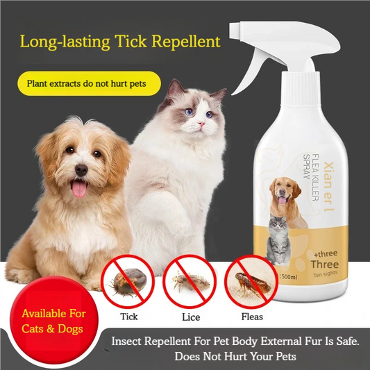 500ml Pet Insect Repellent Flea & Tick Killer Spray with Lavender Oil Camphor Oil Deionized Water For Pet Body External Fur