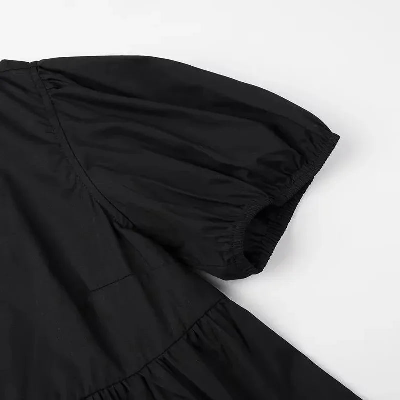 MUJER Leopard Print Crop Top Women Puff Sleeve Ruffle Blouses Woman 2025 Summer Shirts and Blouses for Women Ruched Ladies Tops