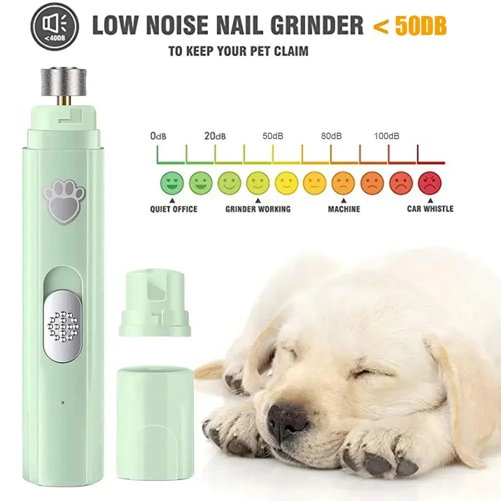 Electric Dog Nail Grinder – USB Rechargeable Pet Nail Clipper with Polisher Wheel
