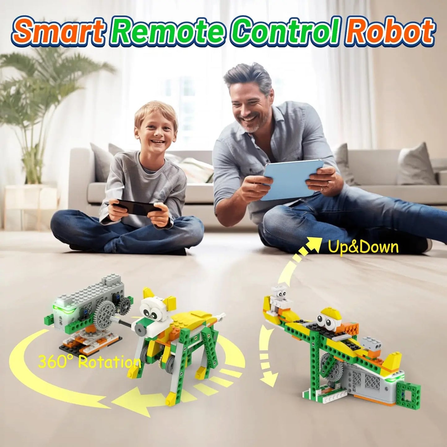 Apitor Q Robot Building Kit 20-in-1 Programmable APP RC Car Robotics Coding Kit STEM Project Educational Birthday Gifts for Kids