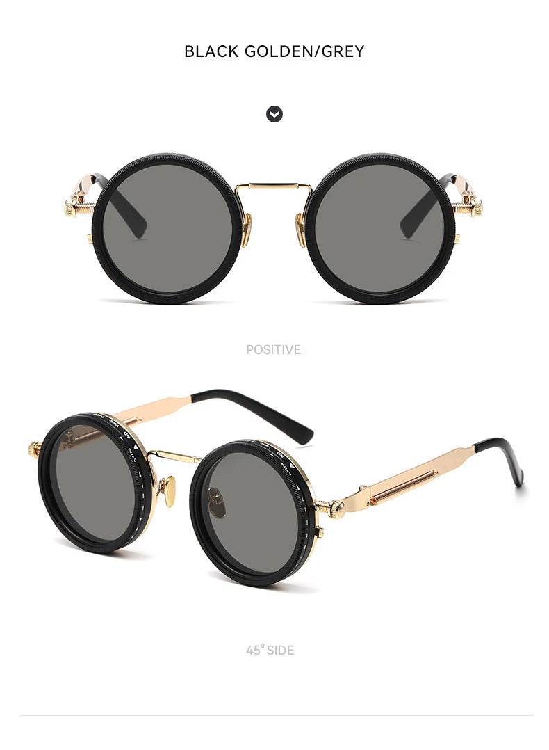 Polarized Round Sunglasses ND9 Adjustable Dimming Sun Glasses Men Women Retro Punk Men's Fishing Eyeglasses Outdoor Shades UV400