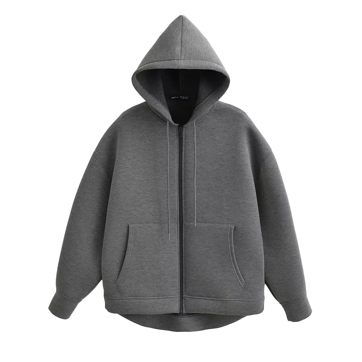 HH 2025 Casual Women's Soild Zipper Hoodie Long Sleeve Big Pocket Zipper Jacket With Hood Female Loose Outerwear Coat Tops