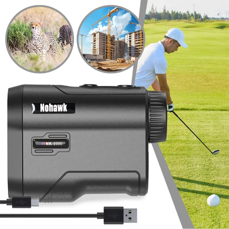 Nohawk Hunting Rangefinder 1000M Multifunctional Range Finder with USB-C Charging Monoculars Telescope for Hunting and Golfing