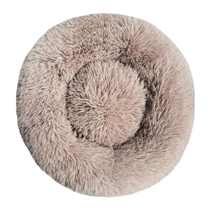 Round Plush Pet Bed for Cats and Dogs, Indoor Sofa