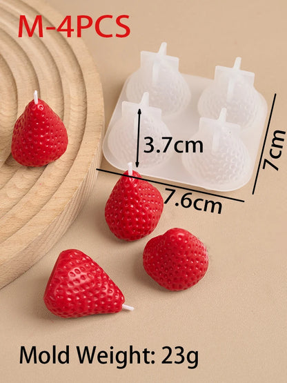3D Strawberry Silicone Candle Mold For Aromatherapy DIY Candles