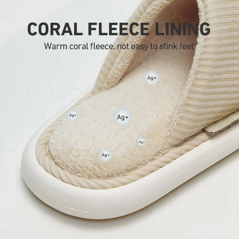 Winter Plush Indoor Slippers Non Slip Flats Home Shoes