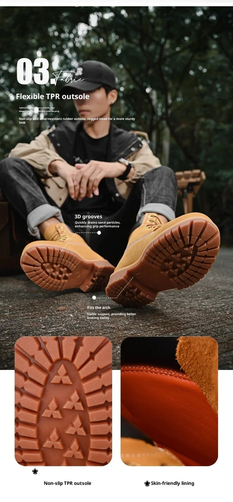 Men's Ankle Boots Leather Lace Up Non Slip Winter Warm