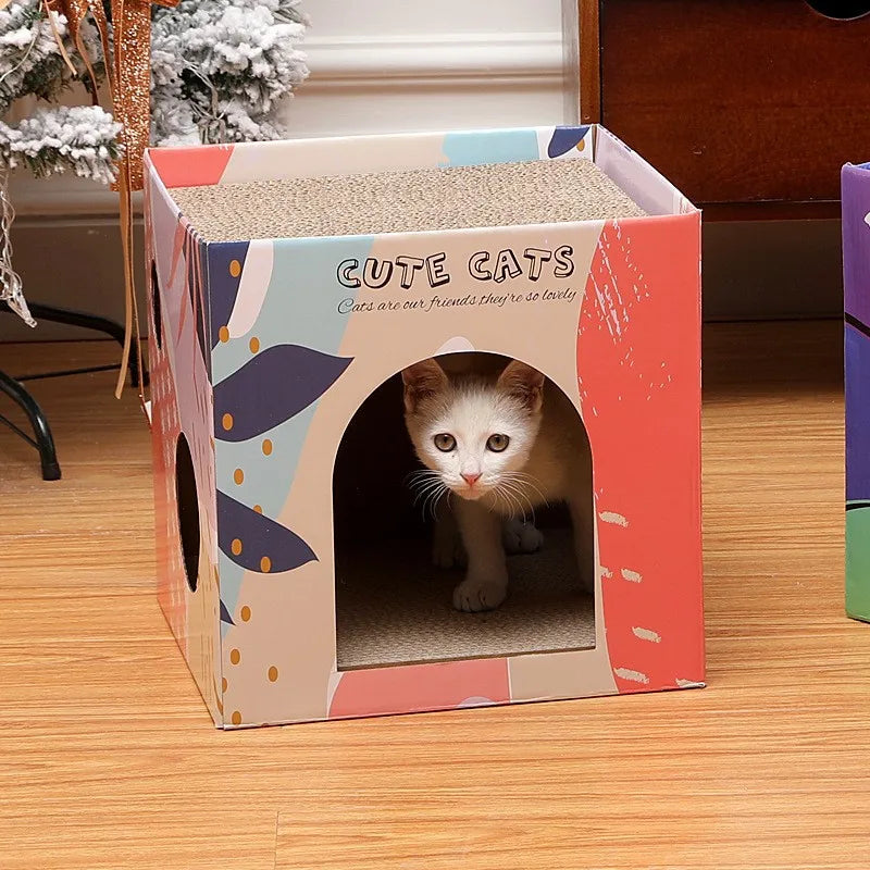 Cat Scratching Pad Double Layer Pet Cat House for Indoor Cat Condo Hard Corrugated Paper Cat Scratch Board Grinding Claw Toys