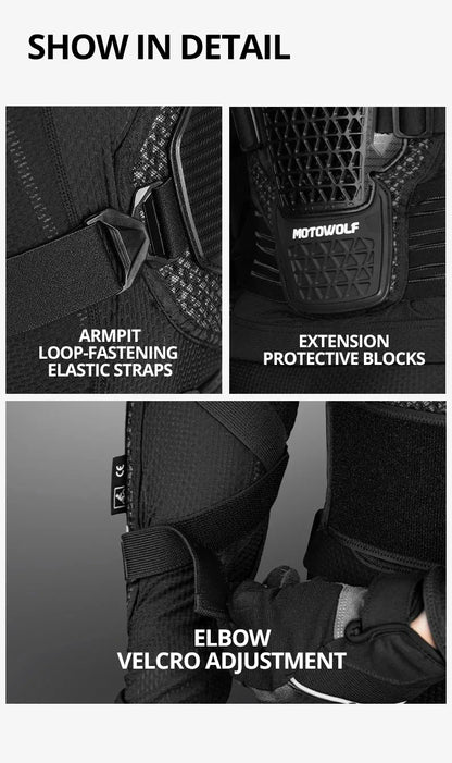 Motorcycle Armor Jacket Unisex Polyester Nylon CE Certified Protective Gear