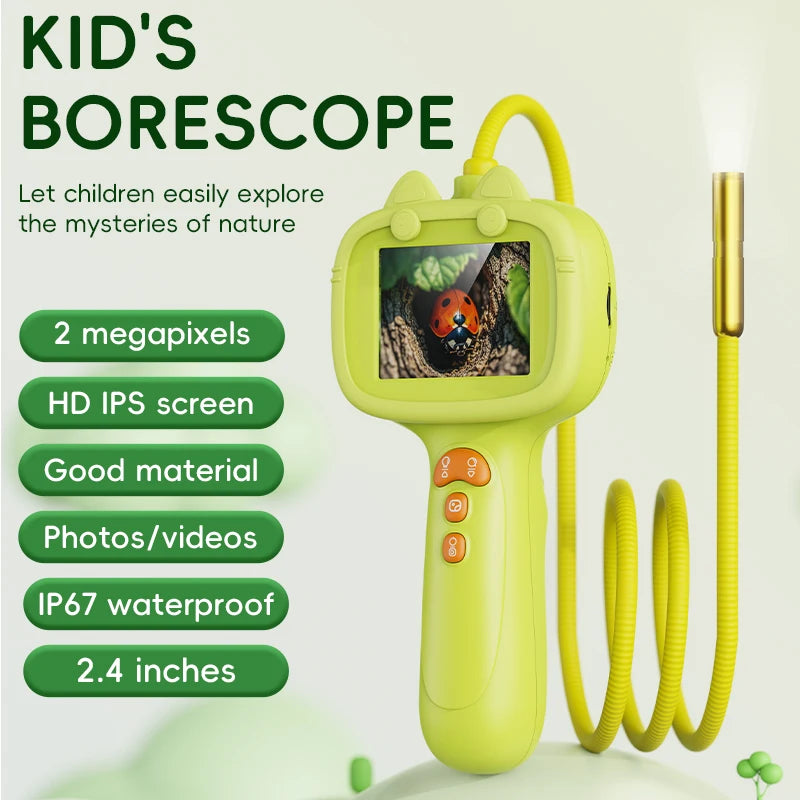 Kids Borescope Snake Camera with Light Outdoor STEM Educational Toy Endoscope Science Gift for Boys Girls Camping Explore Nature