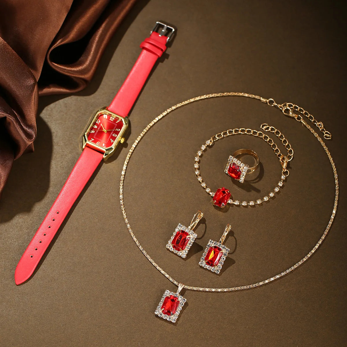 Fashionable Ladies Quartz Watch with Bracelet – Classic Square Design