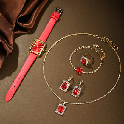 Fashionable Ladies Quartz Watch with Bracelet – Classic Square Design