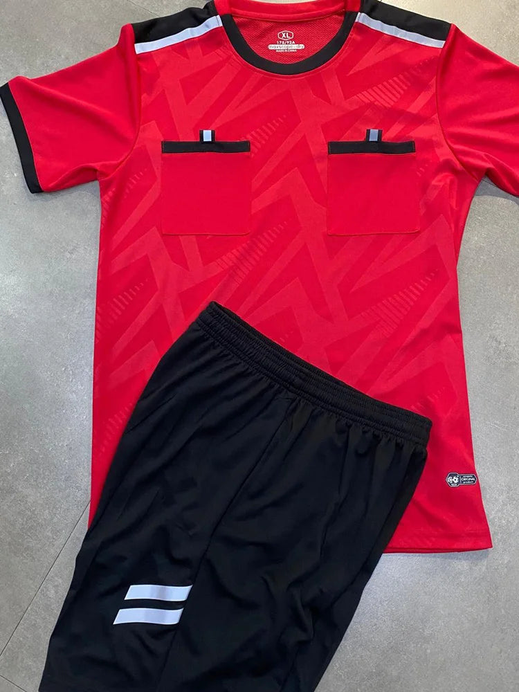 Football Kits 2025 Men Referee Uniforms Soccer Football Jerseys Shirts Pockets Judge Short Sleeve Team Shirt Sportswear Clothes