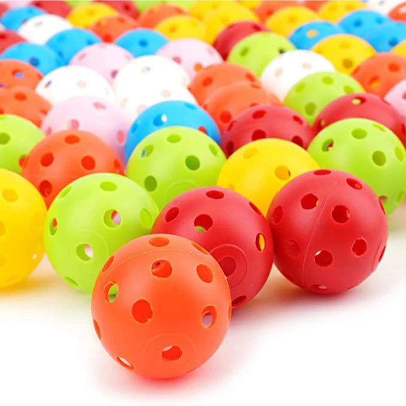 50pcs Golf Practice Ball 42mm 26 Hole Indoor Plastic Golf Ball PE Material Children's Hole Toy Ball JQ58962