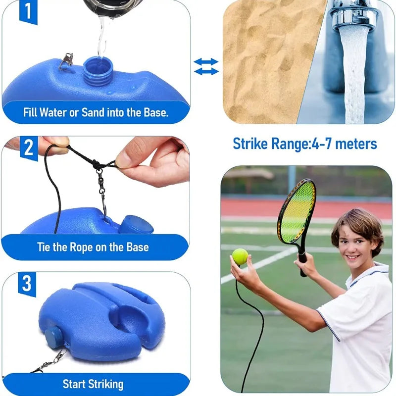 Improve Your Tennis Skills Anywhere With Rebound Balls And Elastic Rope Base - Perfect For Indoor And Outdoor Training