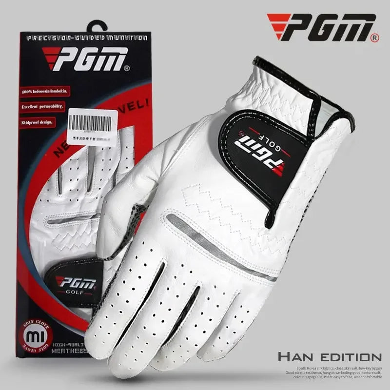 PGM Golf Gloves,Men’s Left Right Hand Soft Breathable Sheepskin Sport Gloves,Slip-resistant Golf Male Training Accessories
